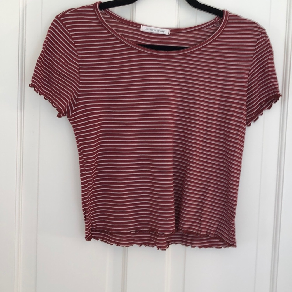 Caution to the Wind red white crop top M